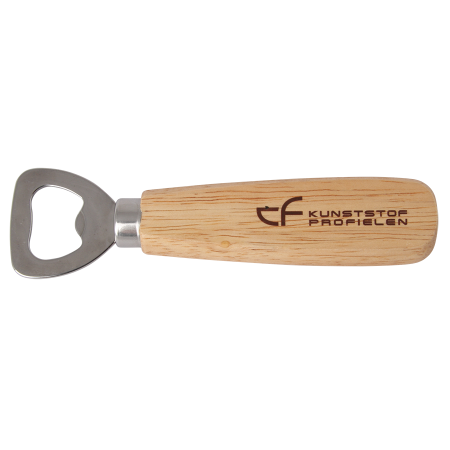 Flesopener houten handvat, ecru